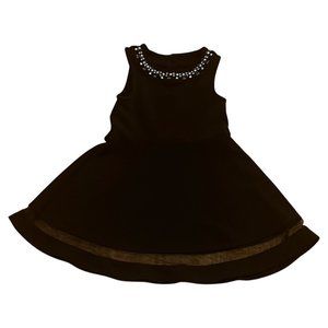 Girl's 4T Black Dress with Beaded Neckline